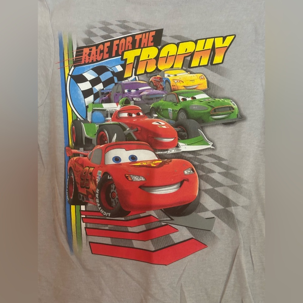 Disney Cars Lightning McQueen T-Shirt Size 7 Youth - Picture 4 of 7